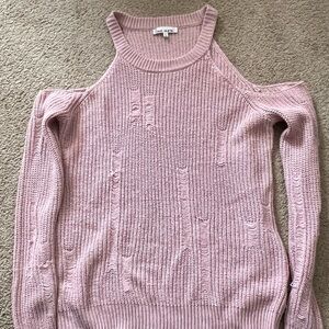 Chic Pink Off-the-Shoulder Sweater